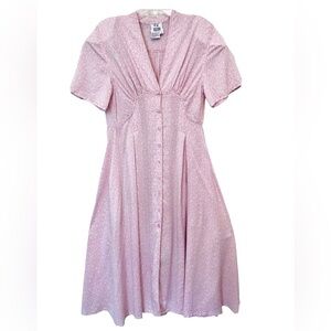 Spiegel Together! Petite Vintage 80's Womens Size 6 Pink Floral 40s Style Dress
